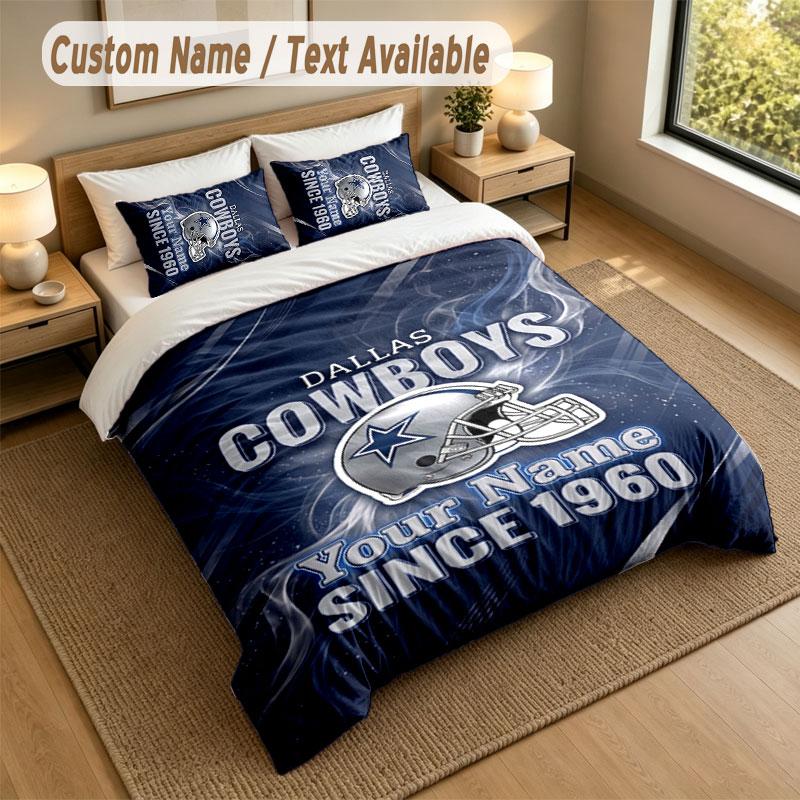 Bedding Set 1 Duvet Cover 2 Pillowcases Dallas Cowboys Print Soft Bed Linen Bedroom Decor