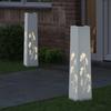 Solar LED Path Light 2 Pcs White Cold Rolled Steel
