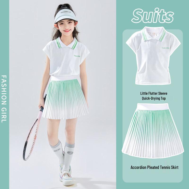 Moonkids Girls Quick-Dry Tennis Skirt & Top Set 130