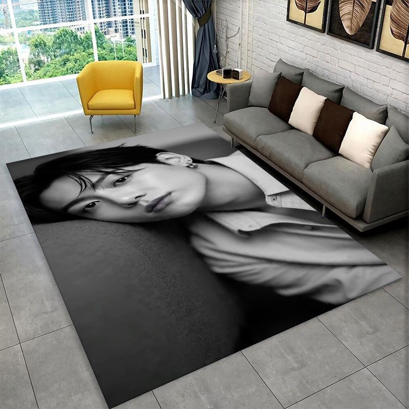 Famous B-BTS Jeon Jung Kook JK Kpop Non-Slip Area Rug for Living Room,Bedroom,Playroom,Carpet Floor Mat Home Decor Rug Kids Room