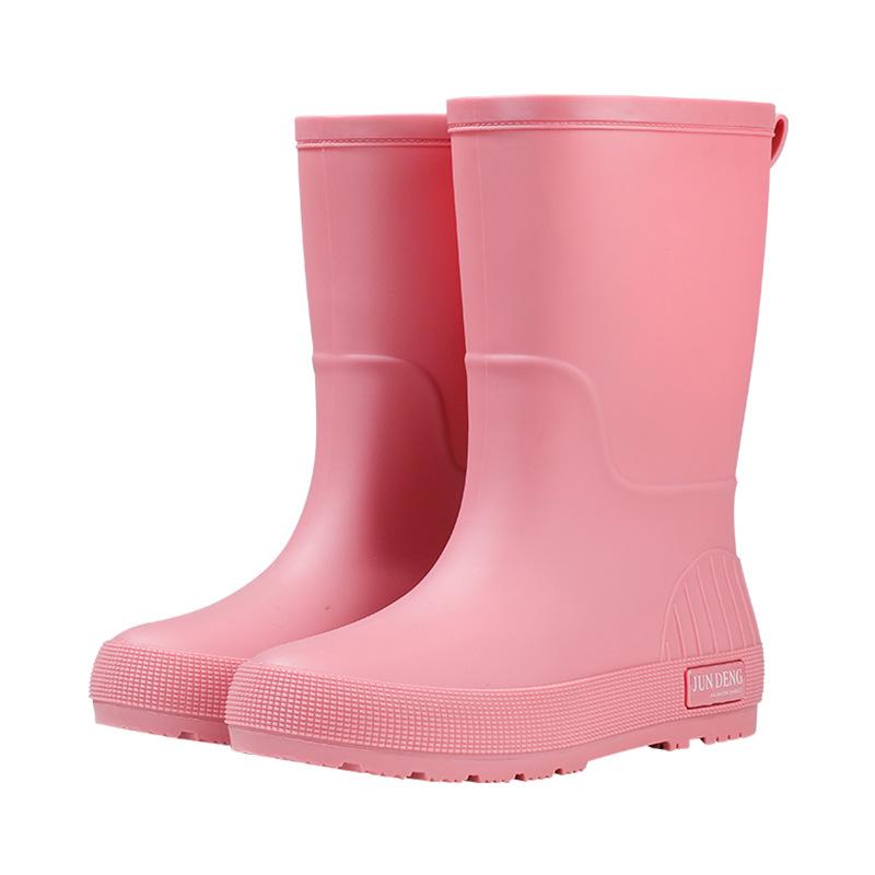 Women's Mid-Calf Waterproof Fashion Rain Boots - Non-slip, Wear-resistant, Solid Color Outdoor Water Shoes