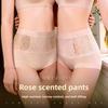 Women's Summer New Sexy Rose Fragrance 10A Antibacterial High Waist Belly Ice Silk No Trace Breathable Briefs
