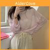 Tshirt For Girls Summer Long Sleeve Lightweight Plain Oversize With Embroidery For Casual Wear