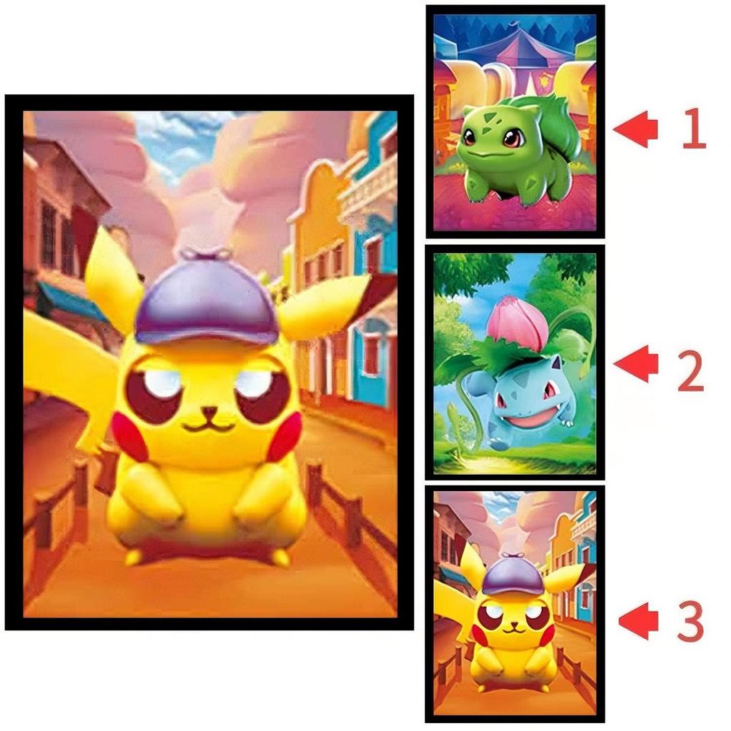 Hello Kitty & One Piece 3D Lentikulärt Pokemon-affisch