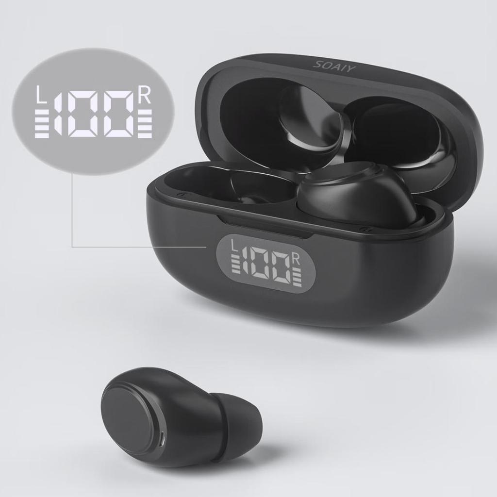 soaiy Wireless Bluetooth Earbuds with Noise Cancellation, In-Ear Design for Sports, Running, Gaming, Beige