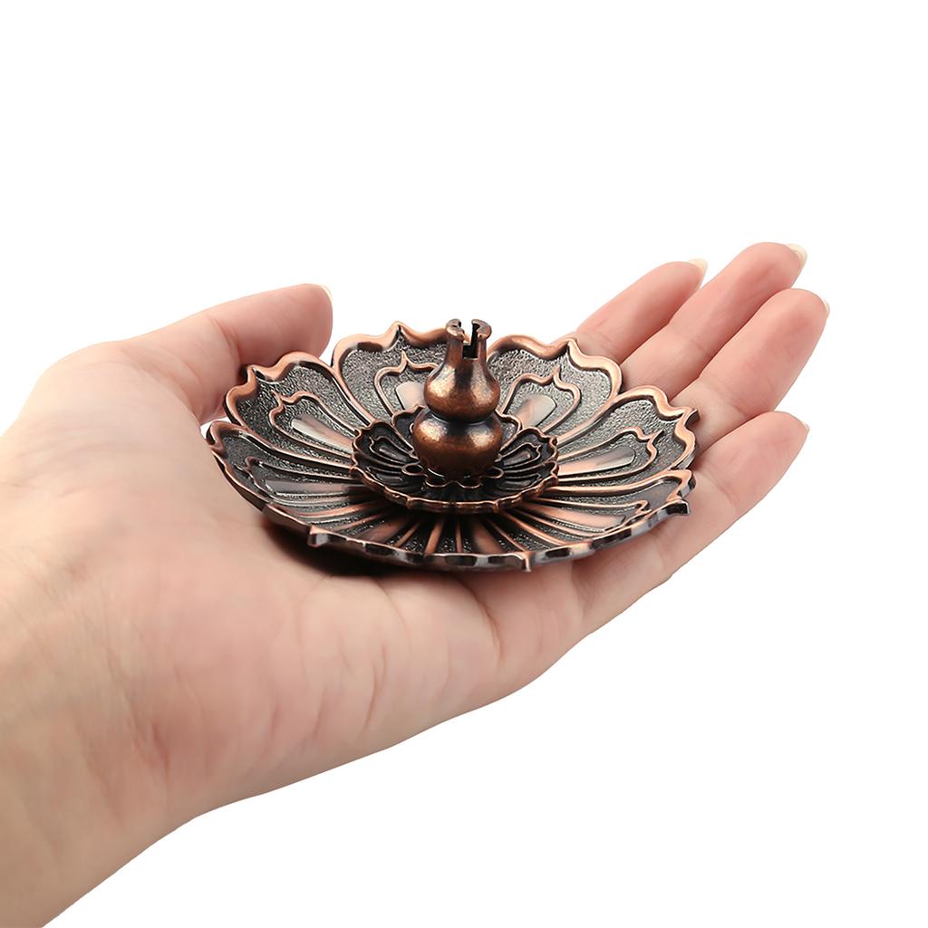 Copper Flower Incense , Flower Modeling Incense Holder Meditation Aid Sleeping Craft Ornament for Home Decor Furnishi