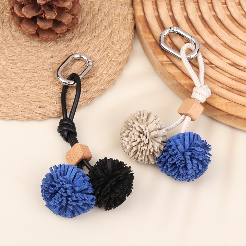 Blumen Quaste Kugel Taschenanhänger Schlüsselanhänger Lederanhänger Luxus Einfach All-Matching Taschen Dekoration Zubehör