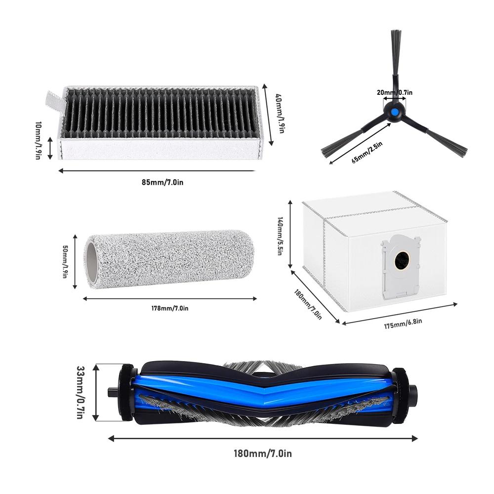 Ersatzkit Seitenbürste Staubbeutel Filter für Ecovacs X8 Omni X8 Pro Omni X8 AUTO DEX56 Für Yeedi S14 Plus Staubsaugerteile