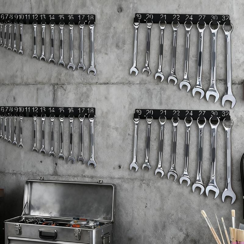 Durability Iron Wall Mounted Tool Holder Hooks Wrench Rack For Workshop Kitchen Tool Storage Organizers Kitchen Utensils