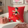 Classic Japanese Anime AAstroboy Cushion Cover Pillowcase Short Plush Invisible Zipper Room Sofa Cushion Cover