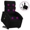 VidaXL Fauteuil de massage inclinable Noir Tissu, fauteuil inclinable élévateur, fauteuil inclinable pour personnes âgées, 3203992