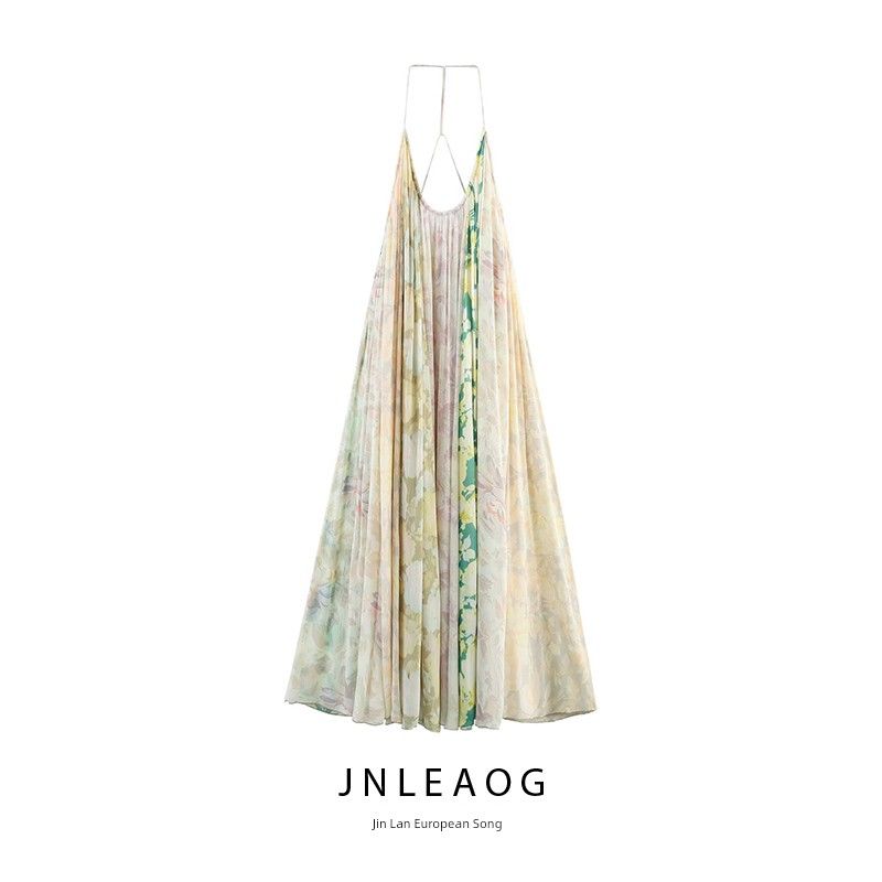 Jnleaog Autumn New Women clothes Western Style French style Flowers Print Patchwork Dress 2826127