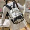 Two-dimensional Transparent Pain Bag Girls Traveling Light Backpack Primary School Students Cute Cross-border Fresh Travel