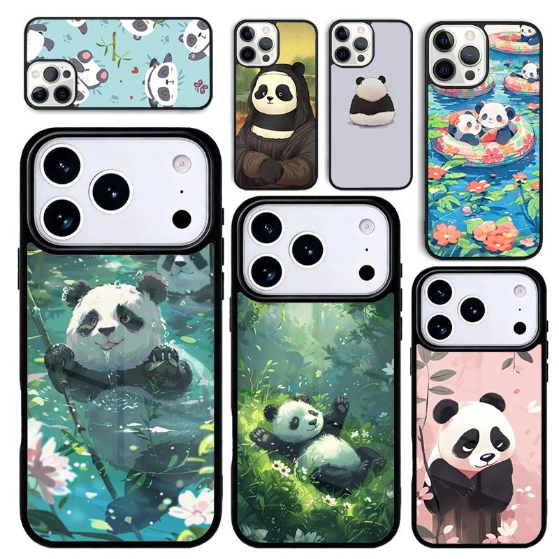 Capa Case for iPhone 17 Air 16 Pro Max 15 Plus 11 13 Mini 14 12 Back Phone Cover Cartoon Cute Panda Bear soft