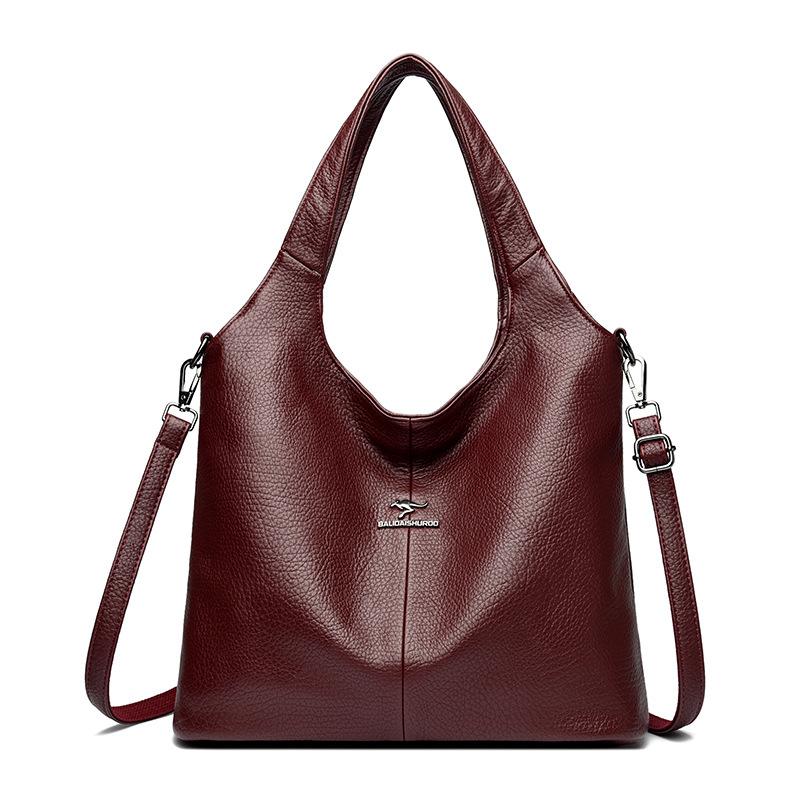 Wind Women's Bag Armpit Bag 2025 New Fashion Solid Color PU Handbag Retro Mother Bag Crossbody Shoulder Bag