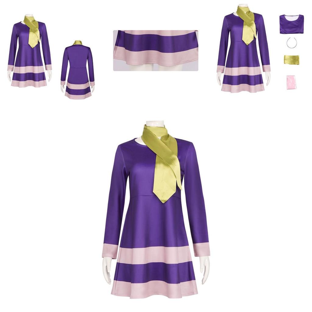 Scooby-doo Dog Cosplay Costume For Women Wilma Dress Halloween Cosplay Dress