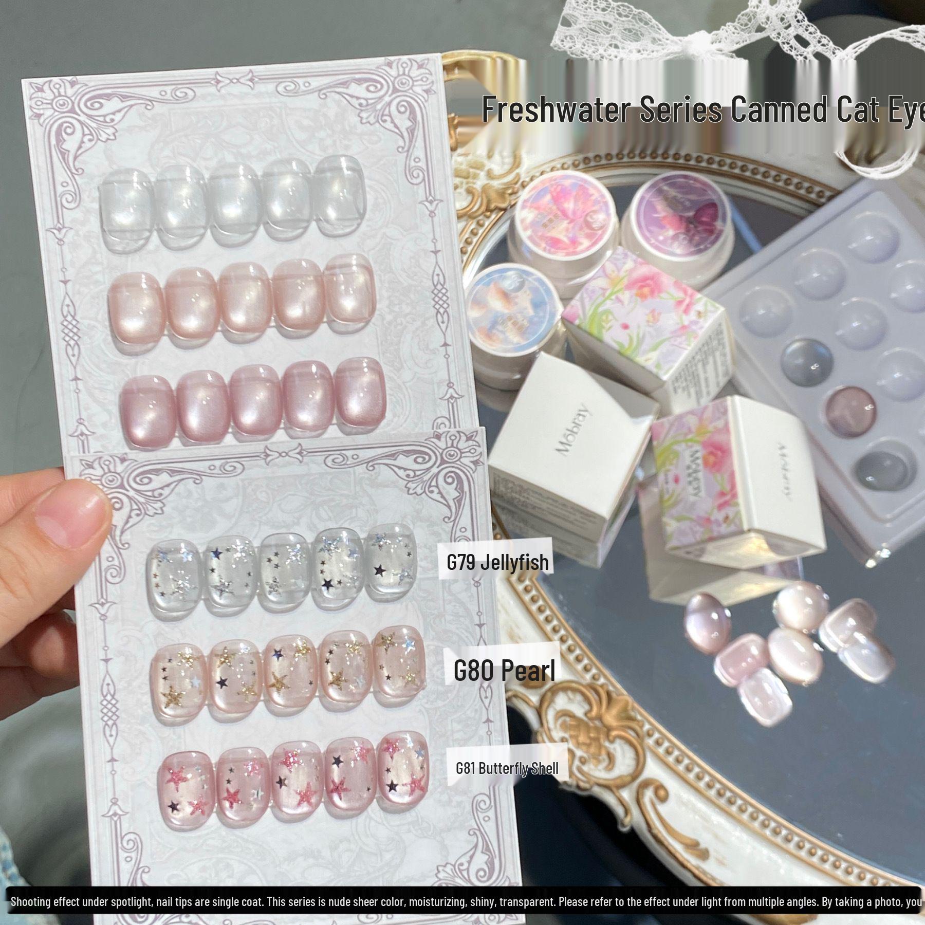 

Bright & Clear Freshwater Cat Eye Gel: Nude Ice Transparent Glass Beads for Spring/Summer.