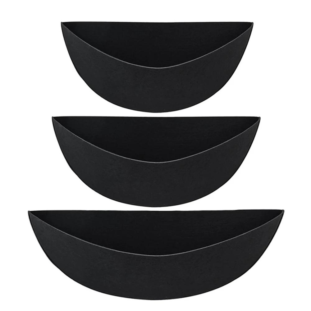 Felt Half Round Wall Hanging Basket Liners 3 Pack For Box Style Planters Fence Baskets And Wire Hanging Holders