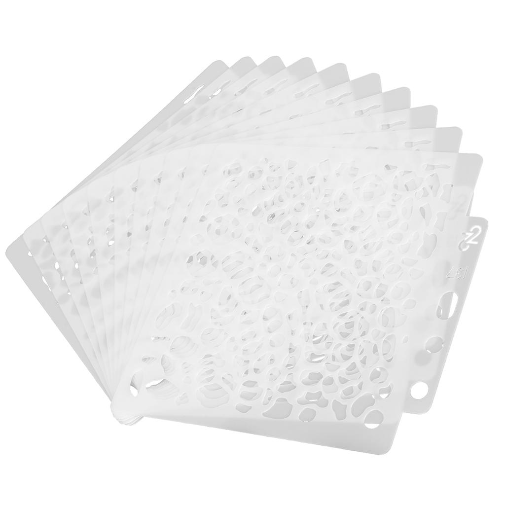 10ks šablon na vrstvení 14x12,8cm Opakovaně použitelné šablony pro embosování s dutým PET malováním S137