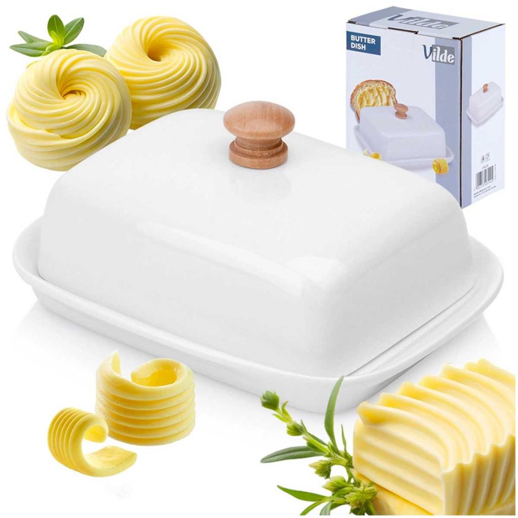 BUTTER DISH CERAMIC BUTTER DISH WHITE 139678