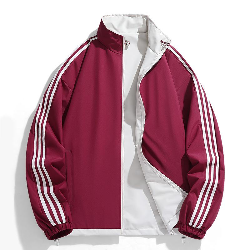 New Jacket for Men's Autumn New Loose Stand Collar Outdoor Casual Cardigan Youth Jacket Double-sided Multi-color
