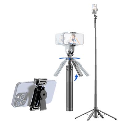 4-Leg Extendable Selfie Stick Tripod for Phone Max. Length 180cm/71in Stable Quadrapod with 1/4