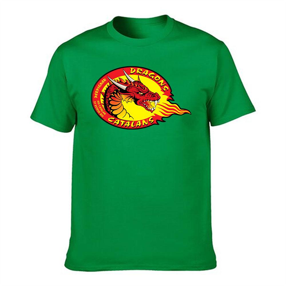 Unisex reines Baumwoll-T-Shirt Perpignan Catalans Dragons Rugby-Team Grafikdruck Lässiges Kurzarm-T-Shirt für Fans