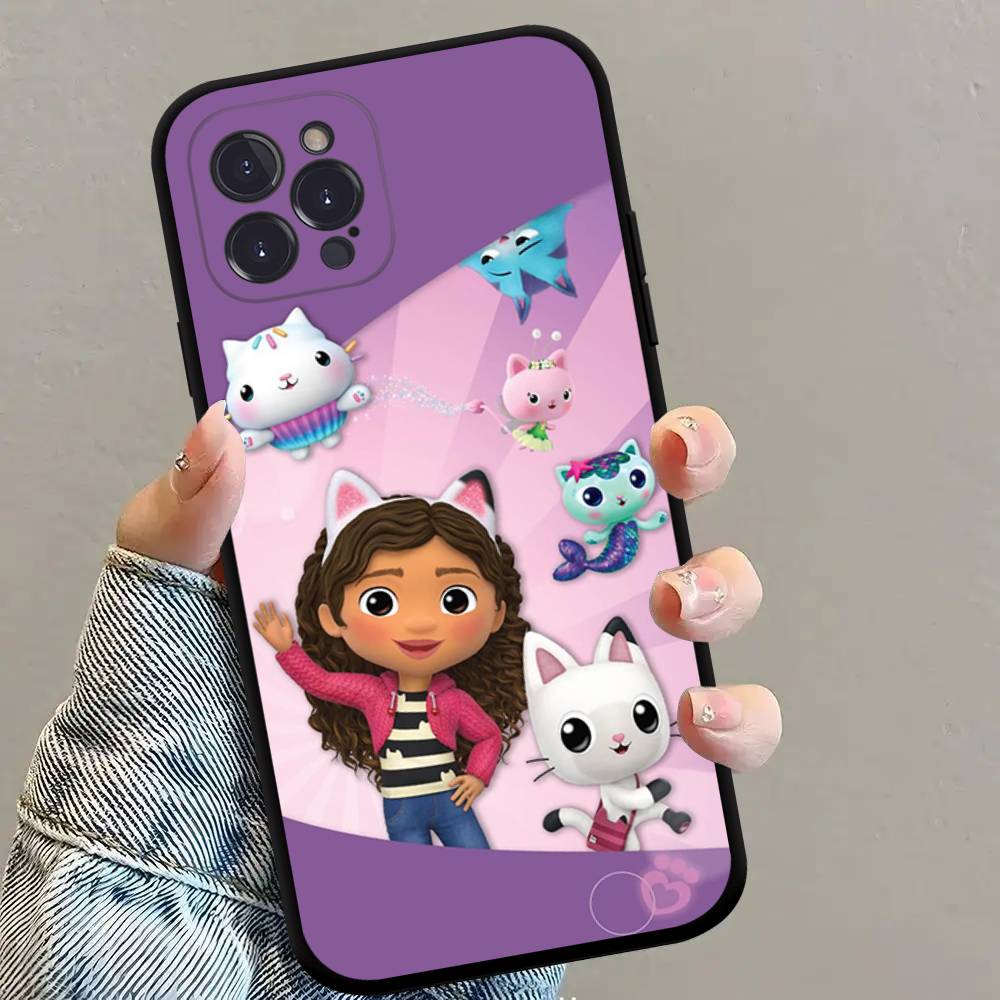 Cute G-Gabbys D-Dollhouse Black Silicone Matte Phone Case For iphone 17 Air 16 15 14 13 12 11 Pro Max Plus Back Cover TPU
