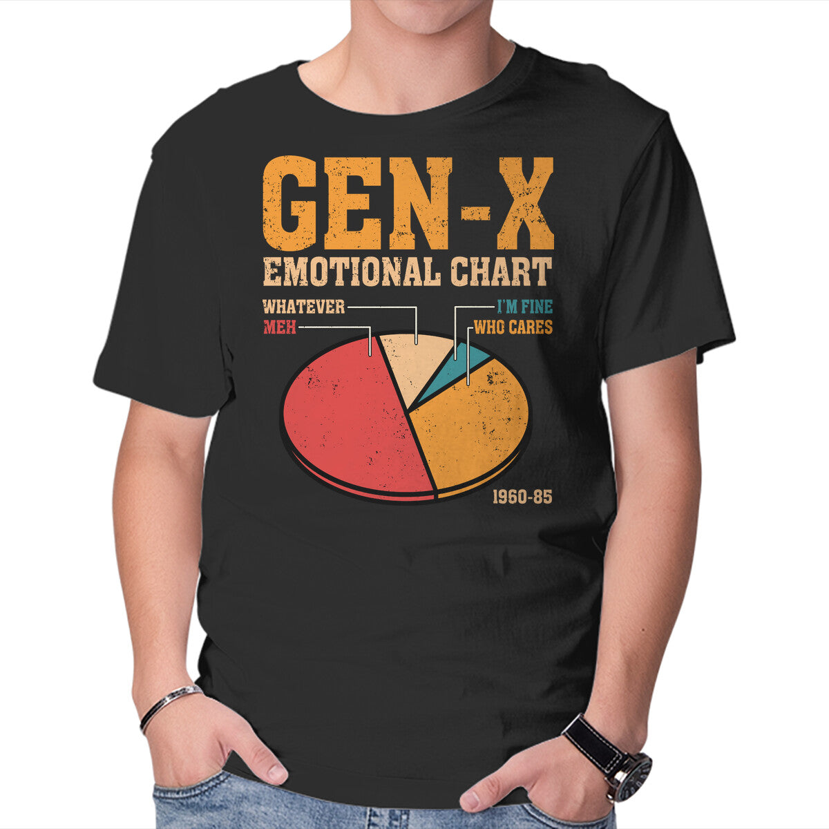 Unisex Crew Neck T-Shirt Gen-X Emotional Chart Graphic Short Sleeve Casual Tee XL