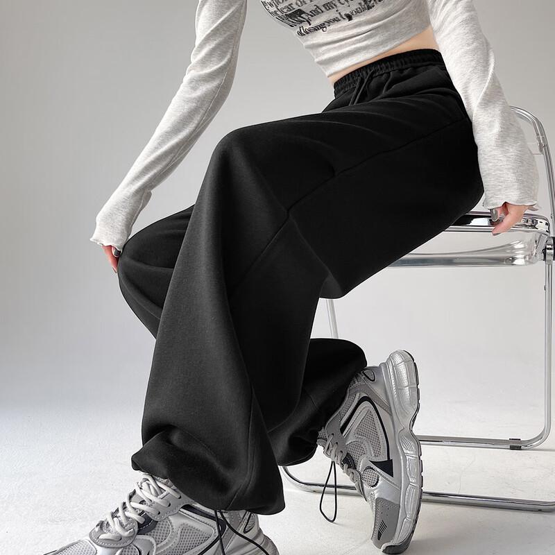 Handu Yishe Women's High-Waist Wide-Leg Casual Sports Pants