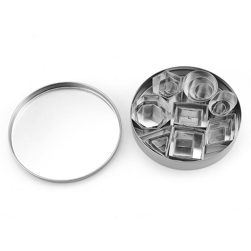 Stainless Steel Biscuit Mold Set, Cookie Circle, Chocolate, DIY, Vegetable and Fruit, Embossed Baking Tool, 24 Pcs