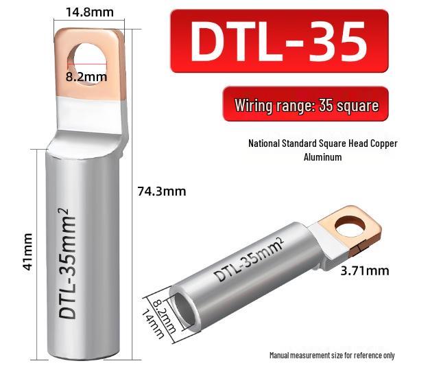 Square Head Copper-Aluminum Terminal Lugs DT L-2 (16-500 sq mm)