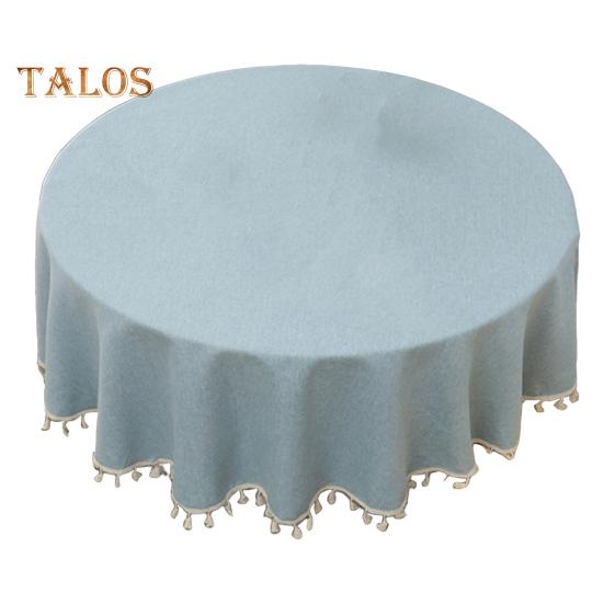 

Декоративная скатерть, однотонная, устойчивая к пятнам, моющаяся, легкий в уходе коврик для обеденного стола, круглая скатерть, орнамент 140cm светло-синий