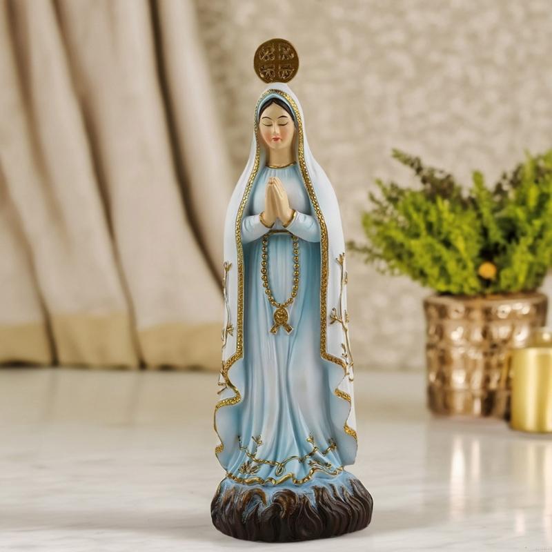 62KD Catholic Virgins Marys Statue Figure Handmade Figurine Religious Gift Desktop Home Decorative Ornaments