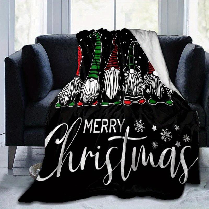 

1pc Christmas Dwarf Printing Lightweight Flannel Blanket, Comfortable and Warm Blanket, for Camping Sofa Bed and Couch Office, Gift Blankets in All 100x150cm