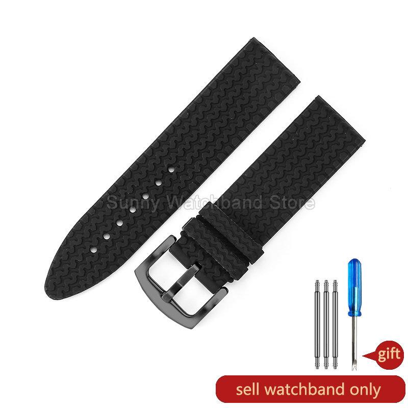 Silikon-Uhrenarmband Schwarz 21 23mm für Chopard Mille Miglia 168997 168992 Reißfest Hautfreundlich Faltschließe Langlebiges Zubehör 21mm