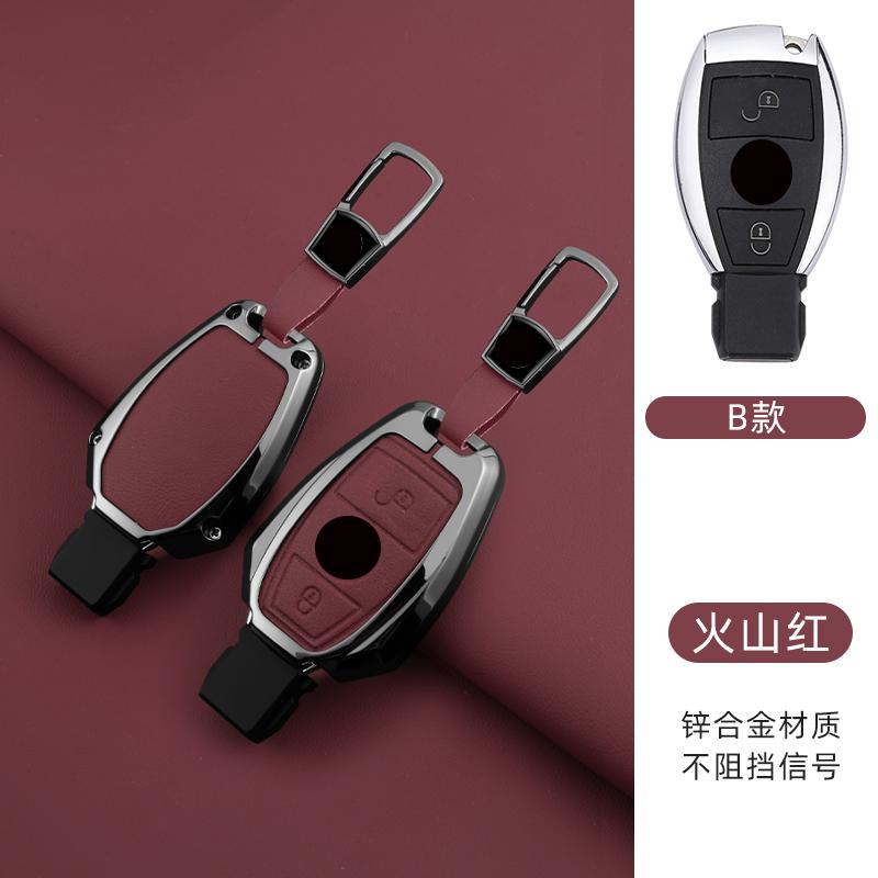 2 3 Button Zinc Alloy Leather Car Key Cover, For Mercedes-Benz A B C E R Class Gls Gla Glk Glc Cls Cla W204 W205 W212 W463 W176