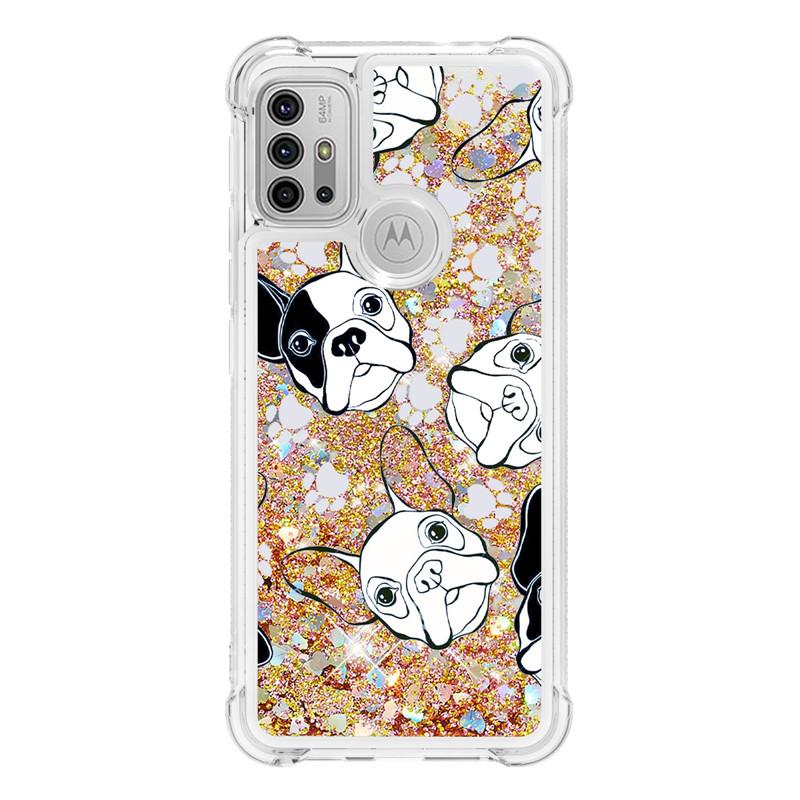 Liquid Phone Case For Motorola Moto G30 G20 G10 G Pure Stylus Play E7 Power 2021 Cover Painted Glitter Quicksand Capa