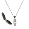 Coffin-Shaped Skeleton Pendant Necklace with Vine Pattern on Antique Silver Chain