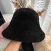 Imitation Mink Mink Hair Bucket Hat Female Autumn and Winter Warm White Plush Bucket Hat Female Winter Washbasin Hat