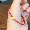 Pure Gold 999 Zodiac Red String Bracelet with Luck Beads for Baby's Full Moon or New Year