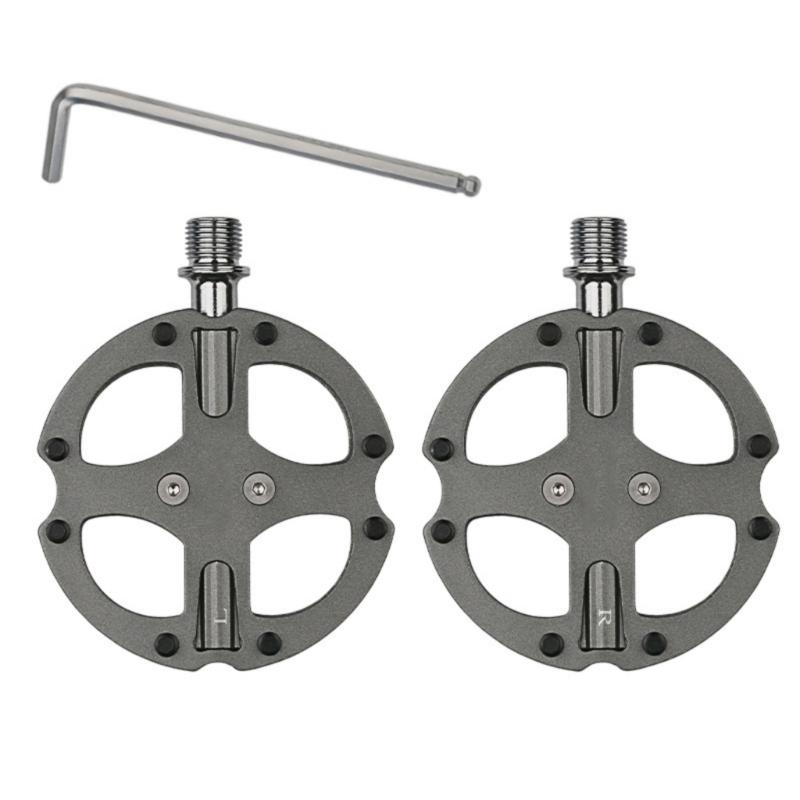 Aluminum Alloy Bike Pedals Steel Axles 3 Bearing System Wide Platform Antislip Studs Sealed Bearing For Mountain Bike серый