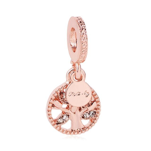 Подвеска из розового золота с цветком в виде листа и короны в виде сердца — фото 48