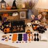 Stoff Nähset Halloween Freunde Patchwork-Set, Tier DIY Machen Sie 4 Feiertagsdekorationen Entzückende Charaktere, Basteln für Anfänger Handgemachtes Geschenk