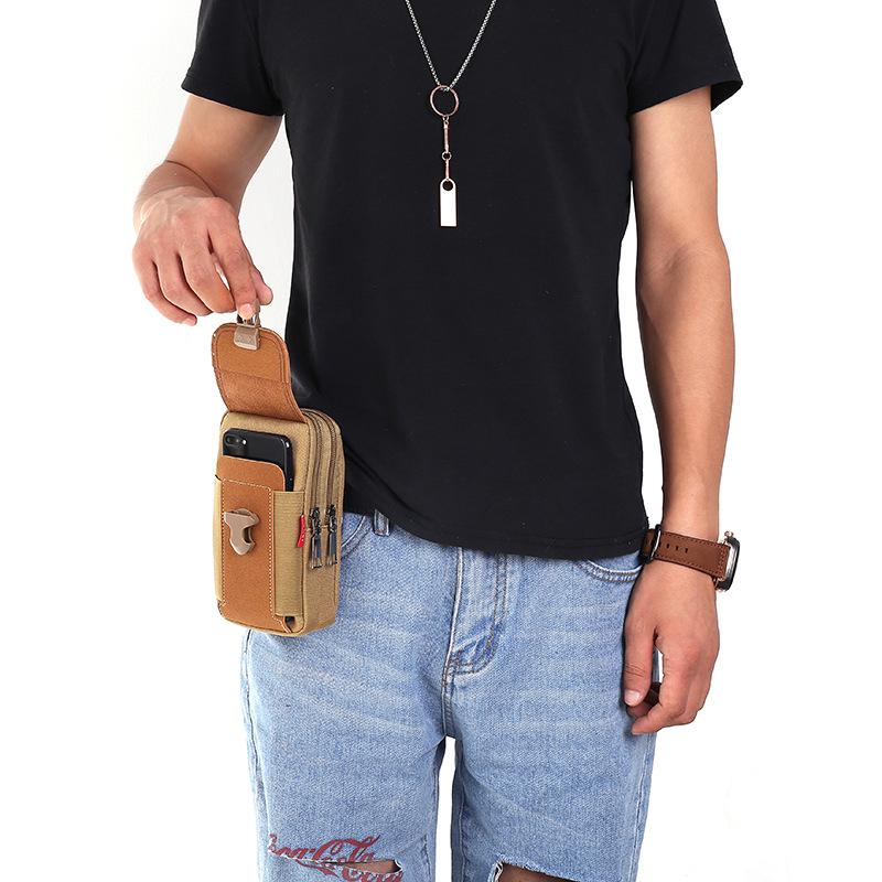 Men's 6.8" Wear-Resistant Multifunctional Phone Bag Fanny Pack with Belt Loop for Work Sites