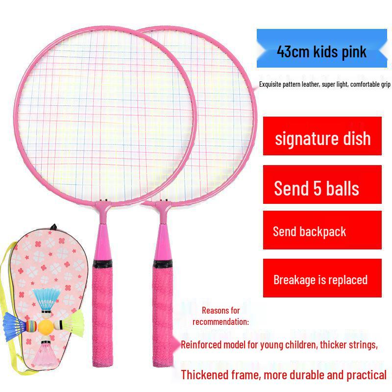Super Light Children's Beginner Badminton Racket Set for Ages 3-12