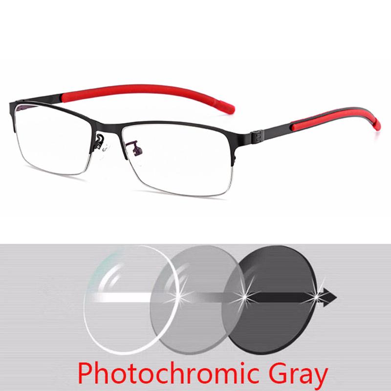 Titanium Alloy Photochromic Myopia Eyeglasses Women Men Prescription Spectacles Eyewear -0.5 -0.75 -1 -1.25 -1.5 -2 -2.5 To -6