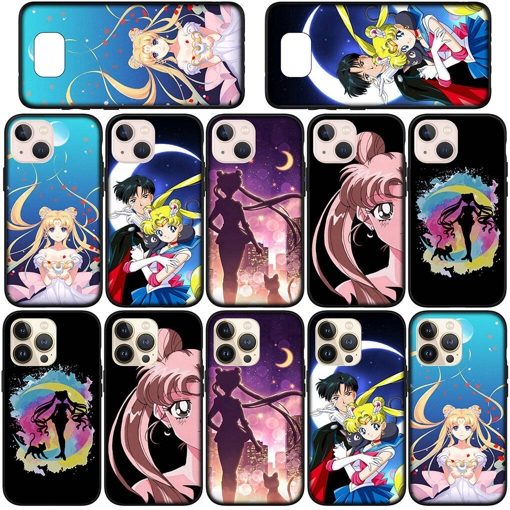 Phone Case for iPhone 17 16 15 Plus XR Huawei P30 P20 Lite Redmi Note 14 12 11 13 Pro Max OPPO A60 A80 A40 A18 A38 A54 Cartoon Sailor Moon Girl Cover
