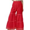 @ Indian Traditional Red Cotton Sharara Palazo With Golden Stripes v198 MJ-232-60%OFF