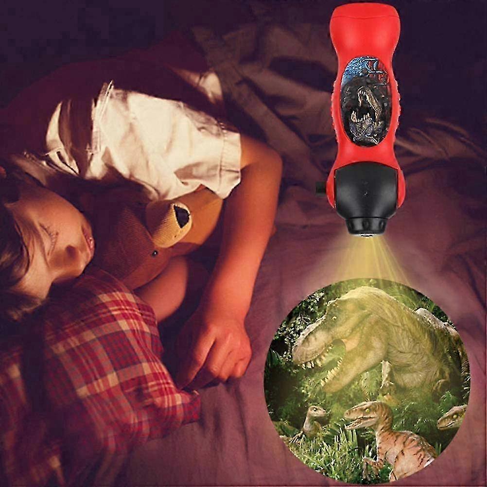 Kids Projection Flashlight 24 Patterns Children Cartoon Dinosaur Flashlight Dinosaur Pattern Projector Flashlight Birthday Gift